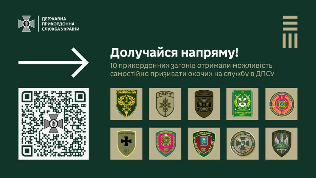 10 прикордонних загонів отримали можливість самостійно призивати охочих проходити службу в ДПСУ під час мобілізації