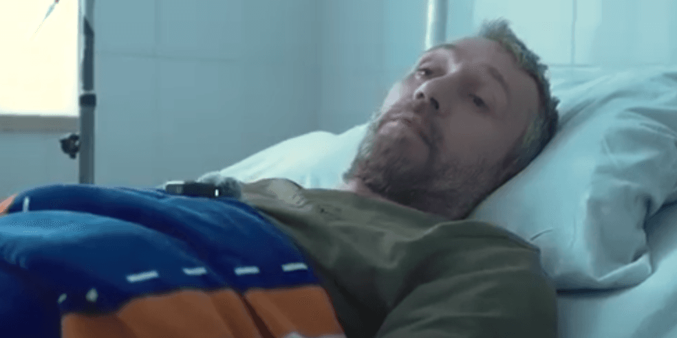 Важкопоранений боєць 68 ОЄБр, Скриншот з відео Ukrainian Witness
