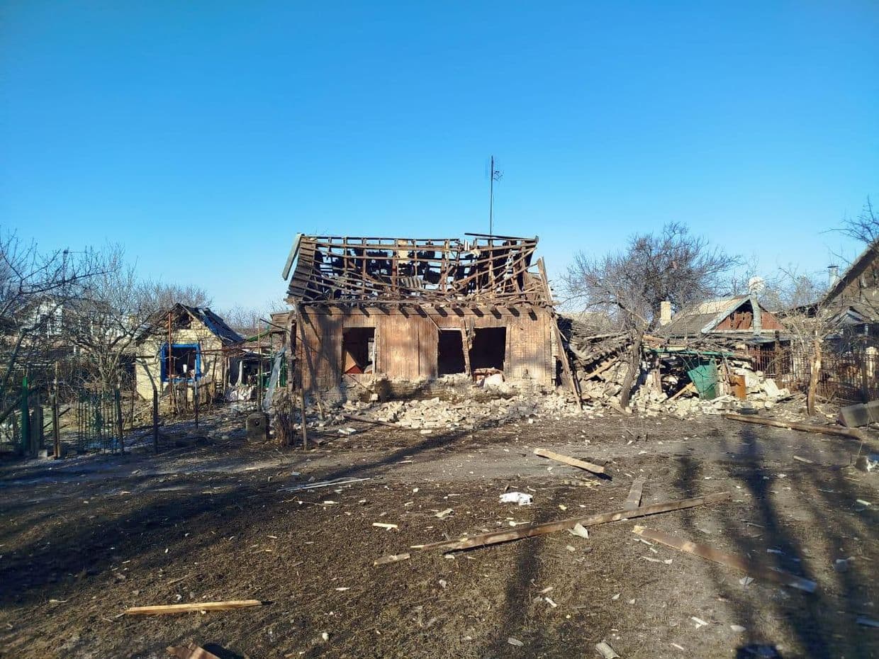 Наслідки російського обстрілу Дружківки 4 лютого 2026 року. Фото: Facebook/Вадим Філашкін