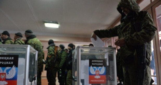 Псевдовибори у так званій "днр". Фото: Жовта Стрічка