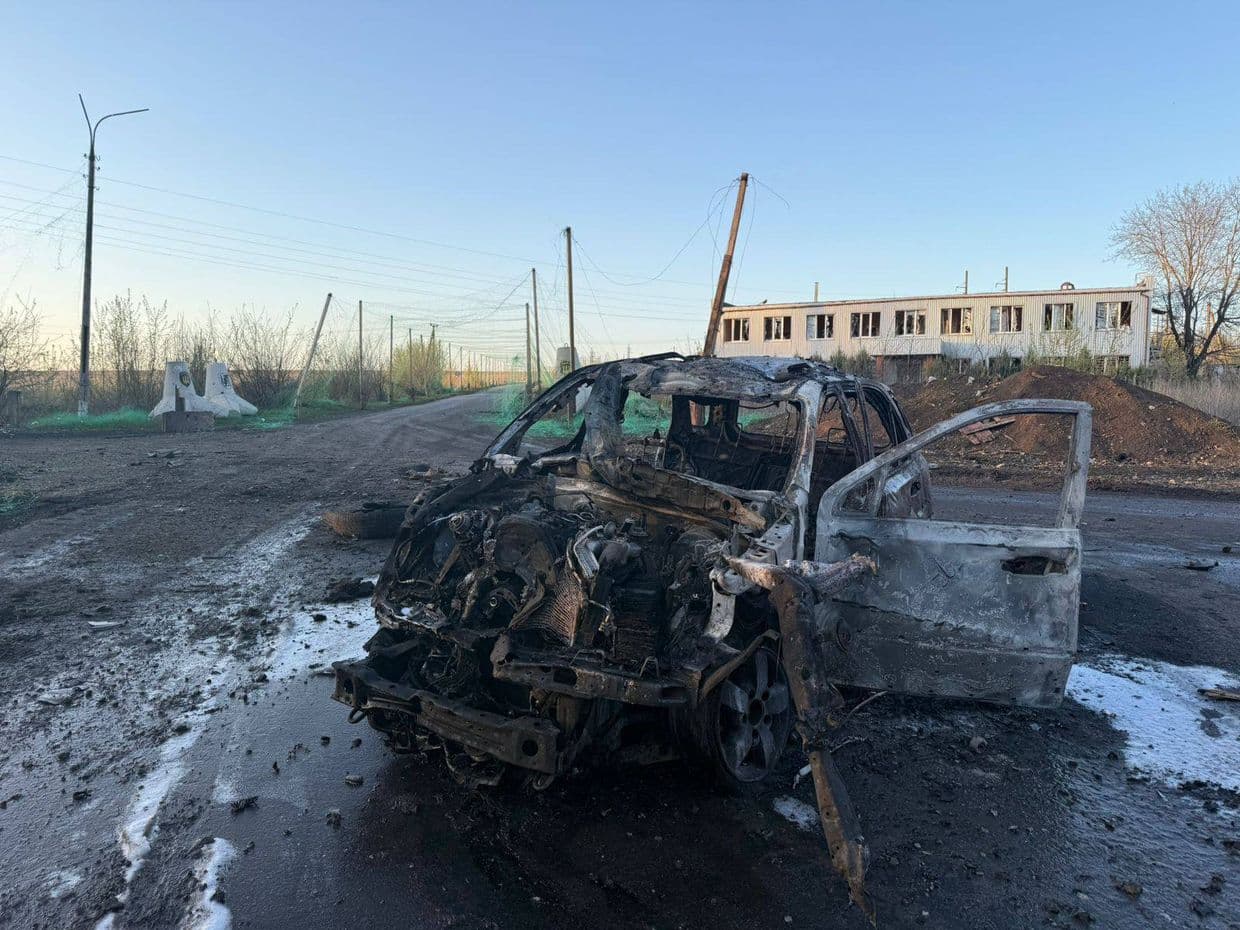 Наслідки російського обстрілу Донеччини. Фото: Facebook/Вадим Філашкін