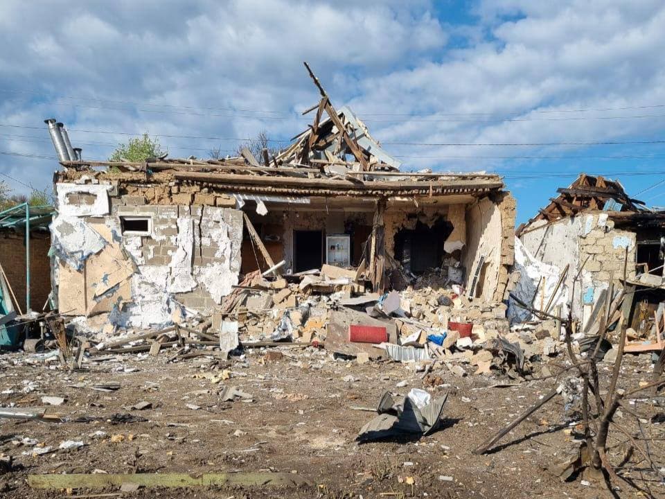 Наслідки російського удару по Донеччині. Фото: Facebook/Вадим Філашкін
