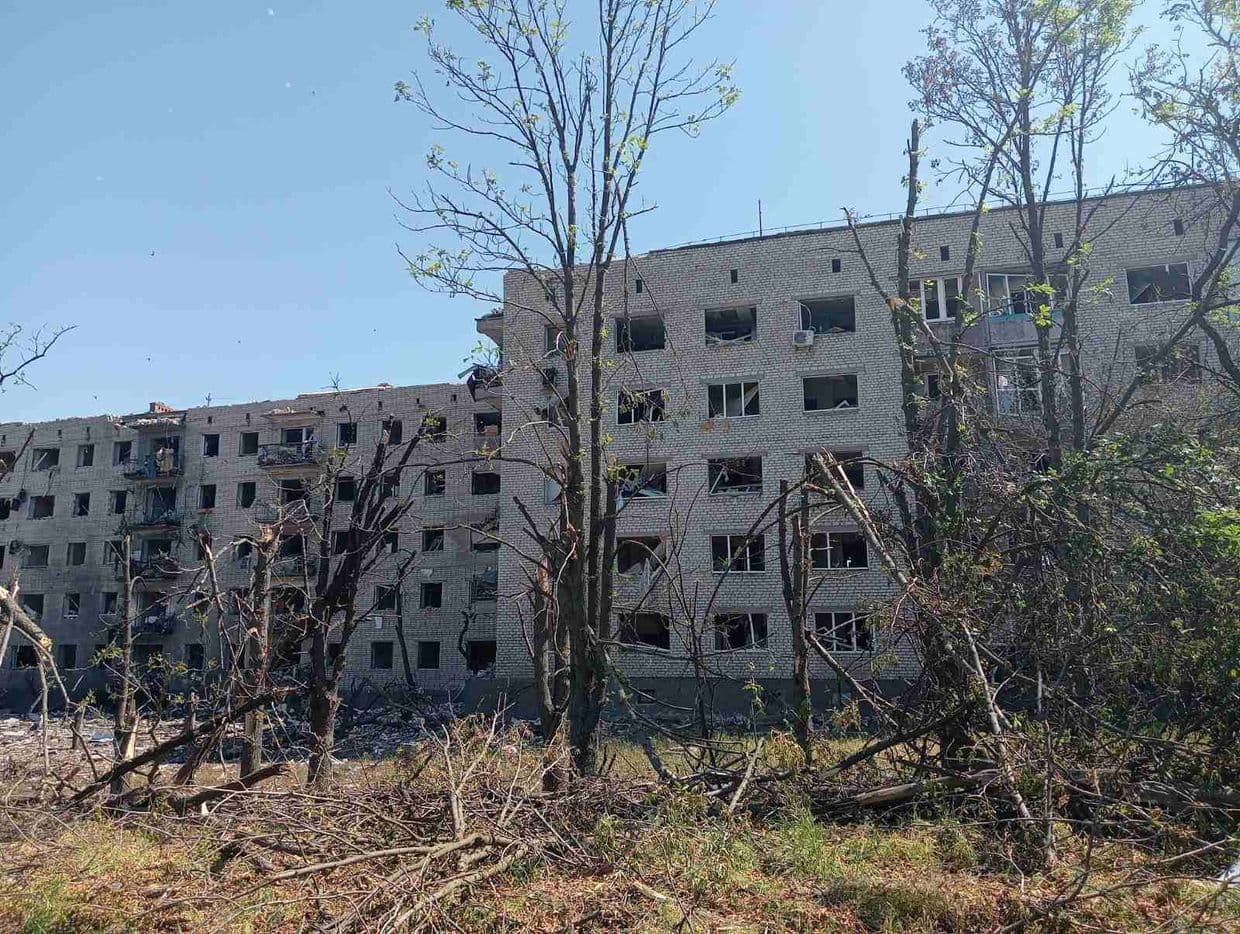 Наслідки російського обстрілу Донеччини. Фото: Facebook/Вадим Філашкін