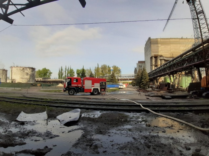На Славянской ТЭС произошел пожар