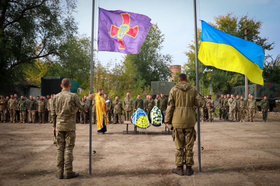 Возле Бахмута попрощались с погибшим на Донбассе нацгвардейцем