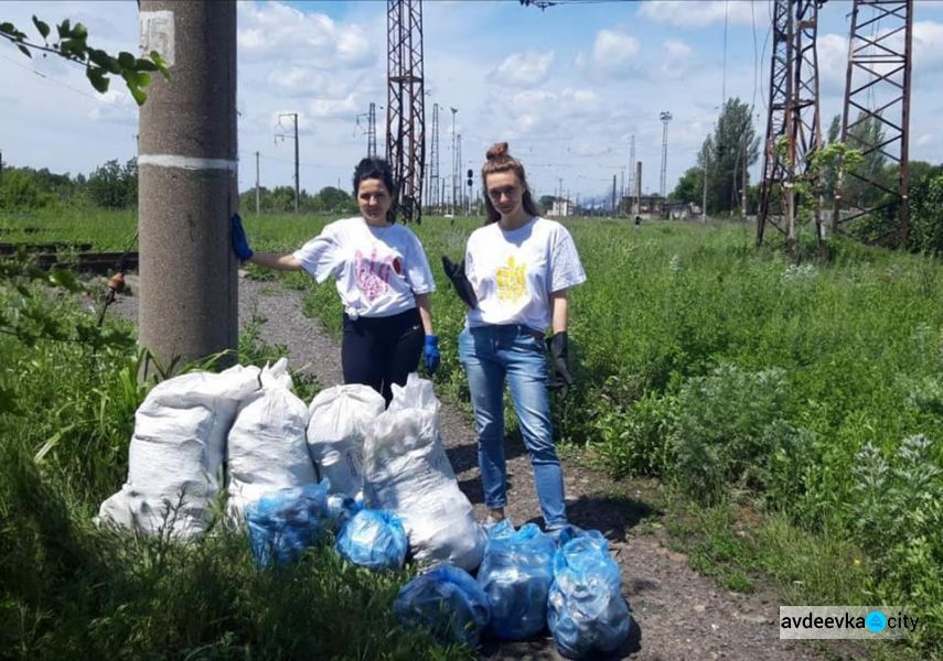 В Авдеевке библиотекари убрали стихийную свалку