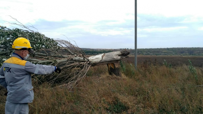 В ДонОГА рассказали о последствиях штормового ветра на Донетчине: без электричества остаются 3 населенных пункта