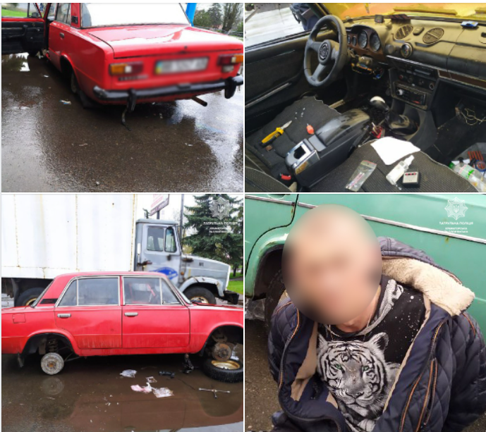 Возле жд вокзала Краматорска полиция задержала мародера, который обворовывал машины