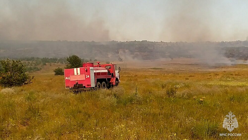На оккупированной Луганщине семь часов тушили пожар сухостоя на площади 25 га
