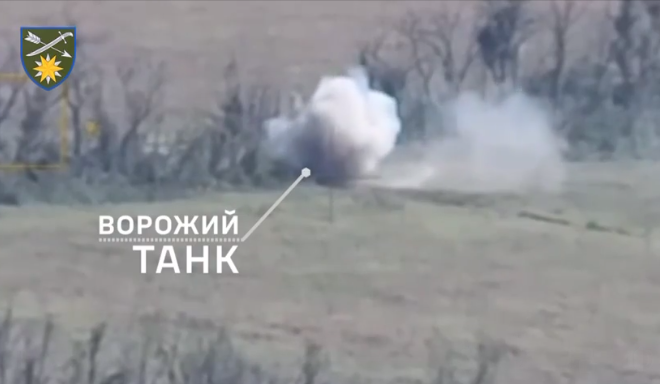На Лиманському напрямку бійці ЗСУ знищили ворожий танк (відео)