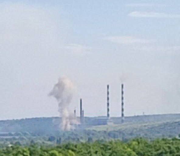 Словʼянська ТЕС, обстріл
