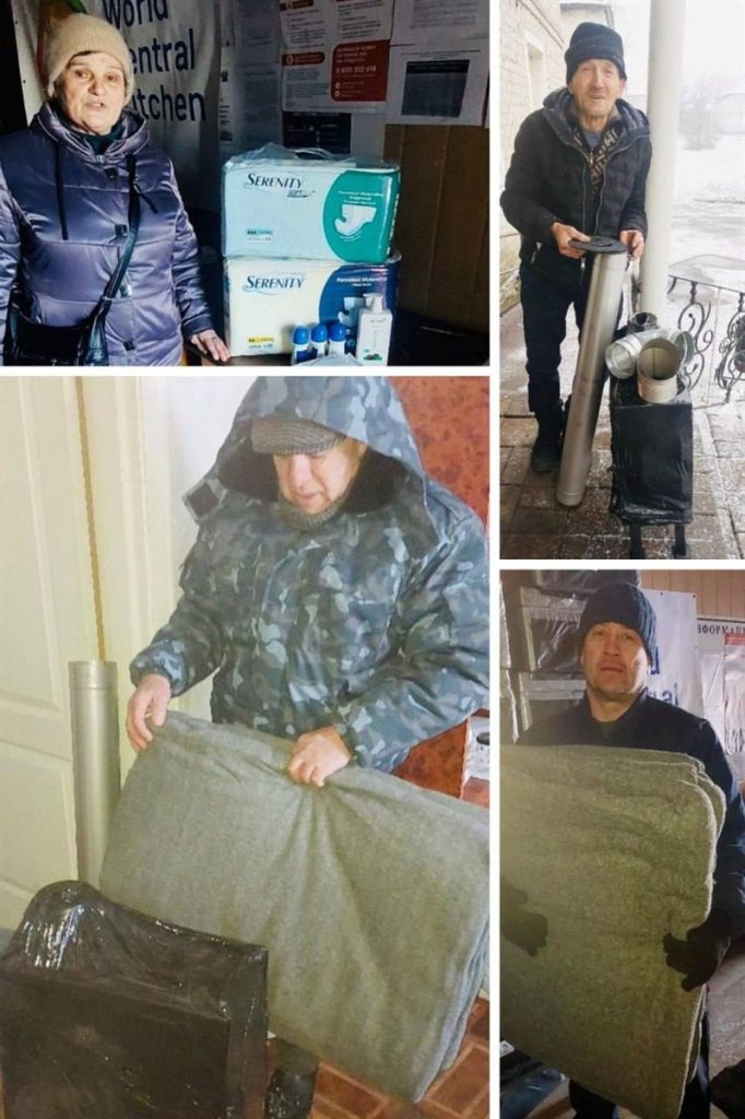 В Родинском Донецкой области продолжается выдача теплых вещей и средств гигиены